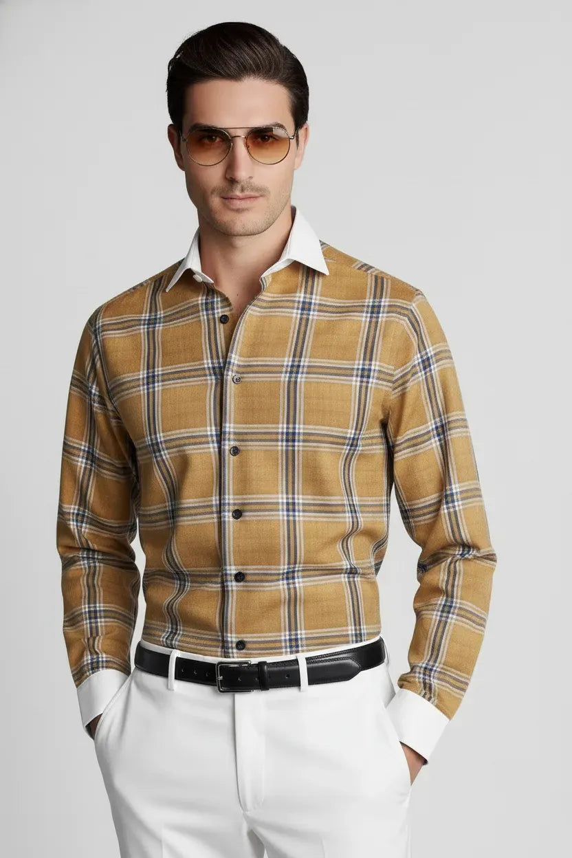 URBAN AMBER CHECK SHIR