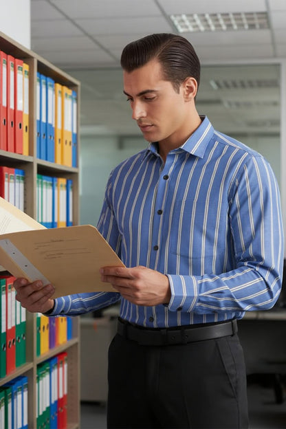 SKYLINE BLUE STRIPED FORMAL SHIRT