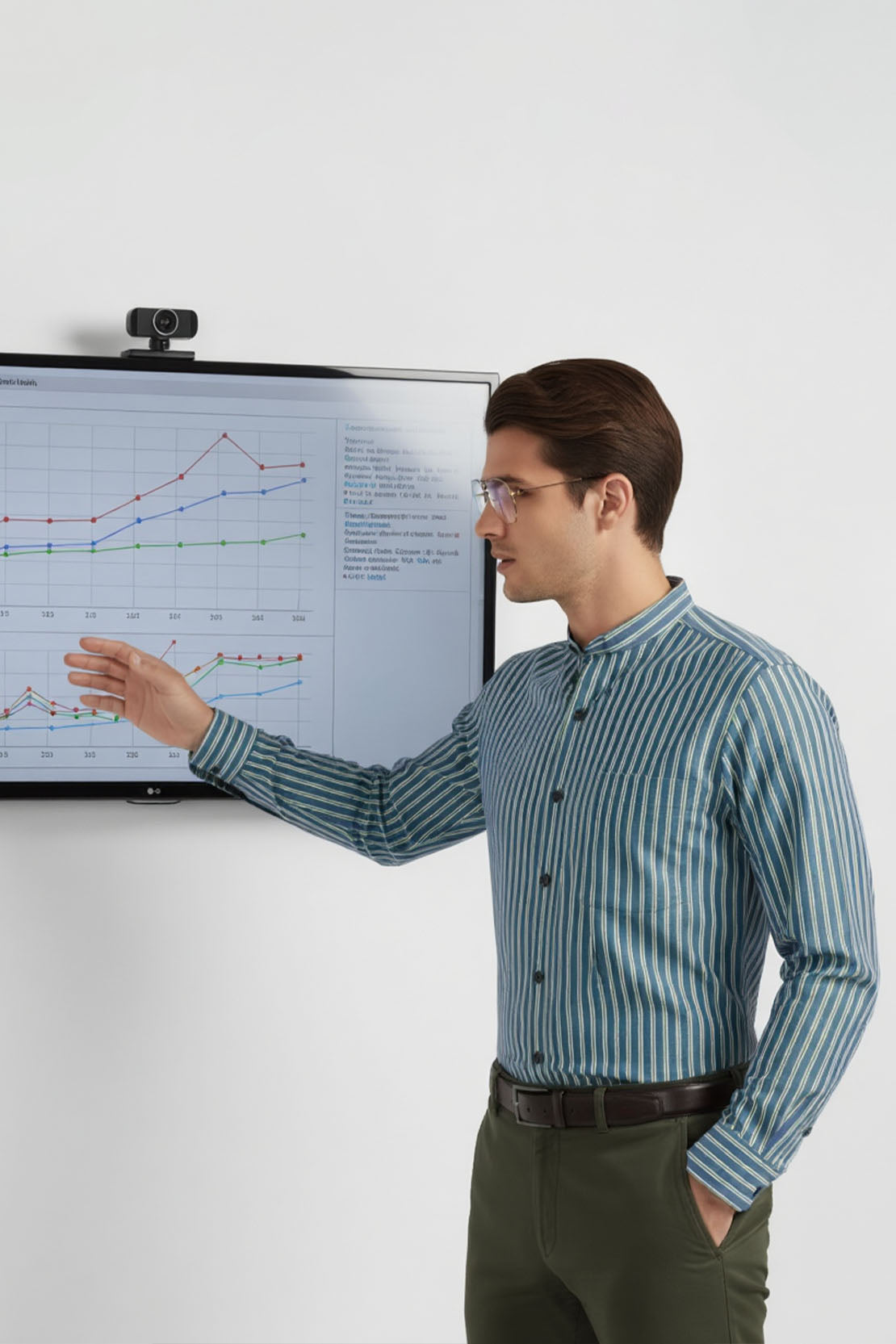 DAPPER BLUE GREEN STRIPED EXECUTIVE SHIRT