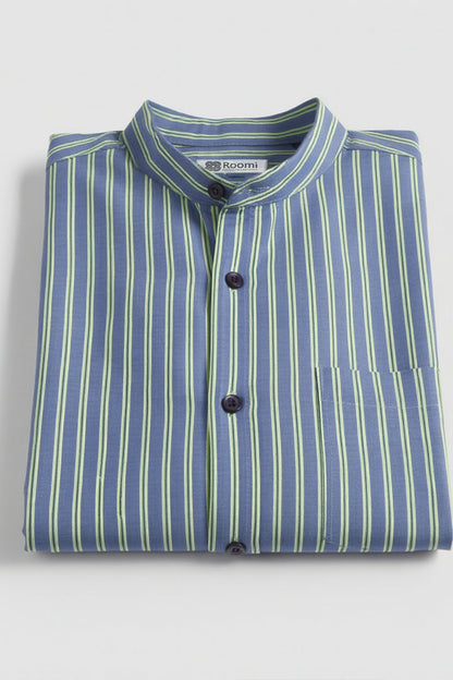 DAPPER BLUE GREEN STRIPED EXECUTIVE SHIRT