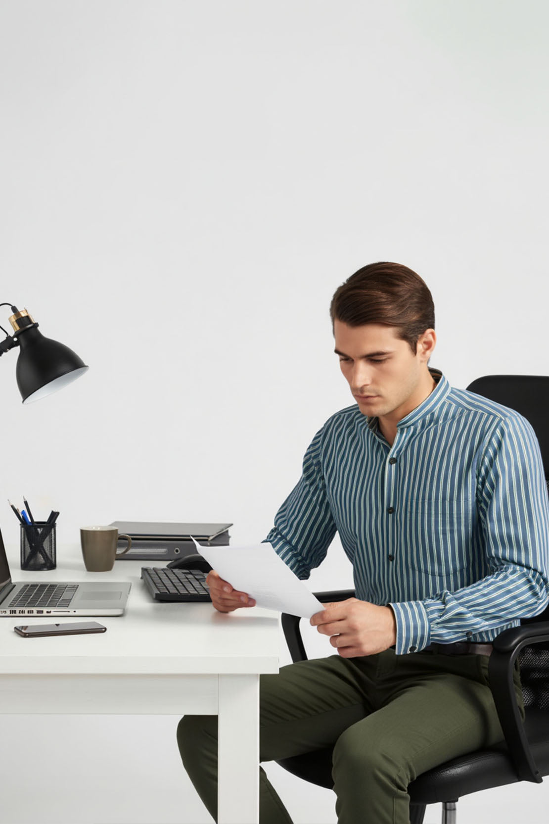 DAPPER BLUE GREEN STRIPED EXECUTIVE SHIRT