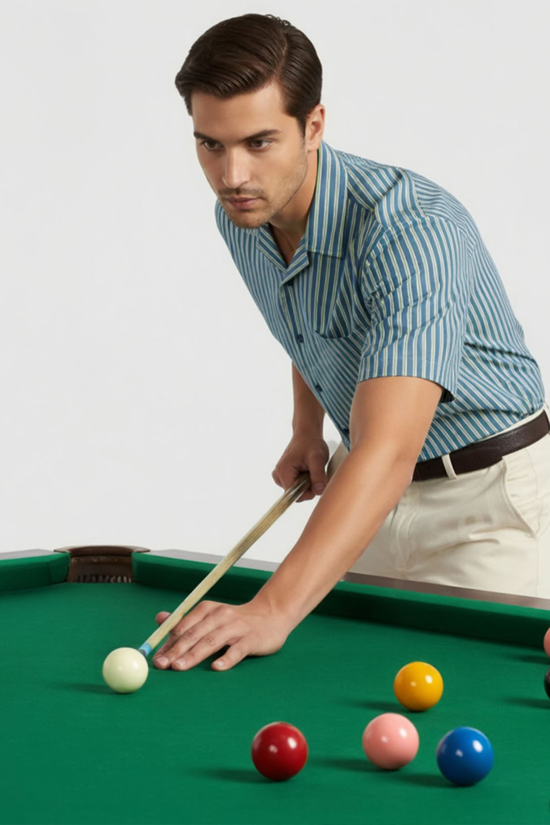 CRISP BLUE GREEN VERTICAL LINE SHIRT