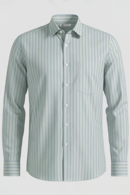 ELEGANT PASTEL BLUE STRIPED DRESS SHIRT