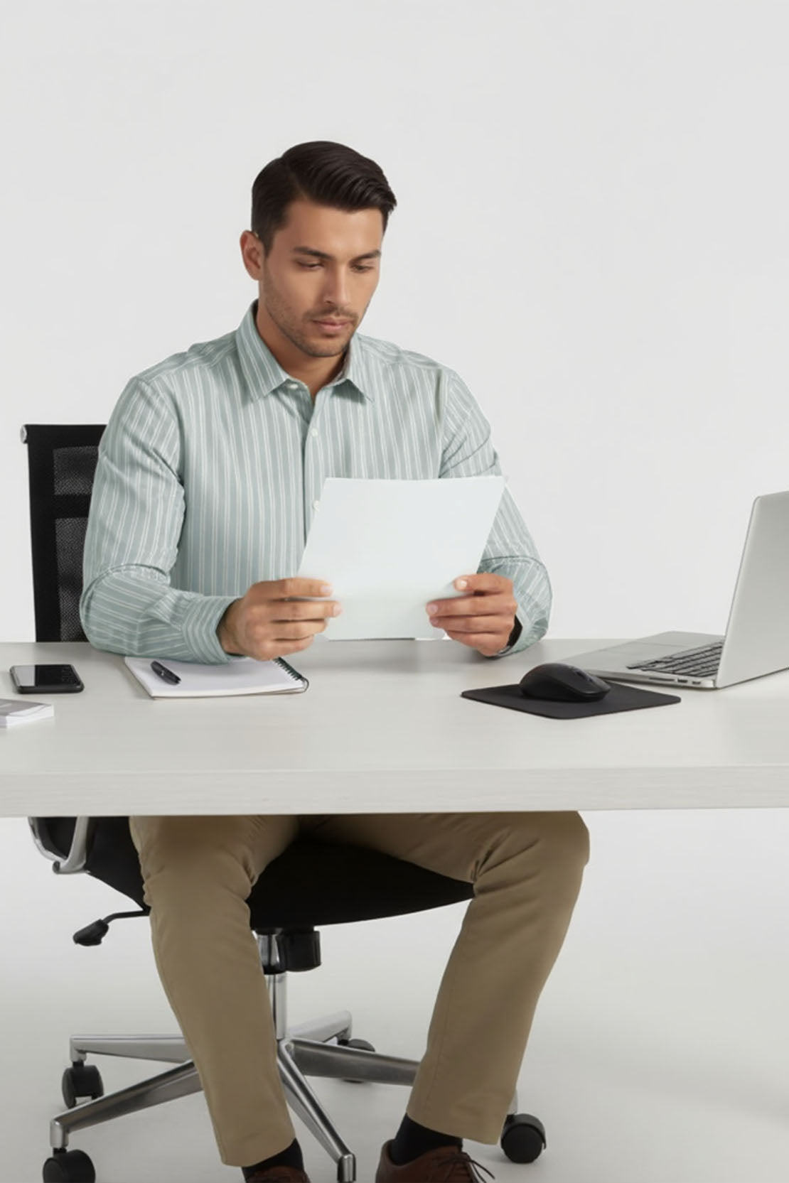 ELEGANT PASTEL BLUE STRIPED DRESS SHIRT