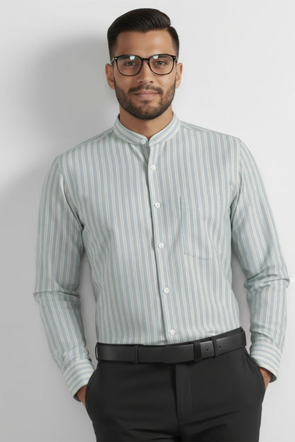 POWDER BLUE STRIPE BUSINESS SHIRT