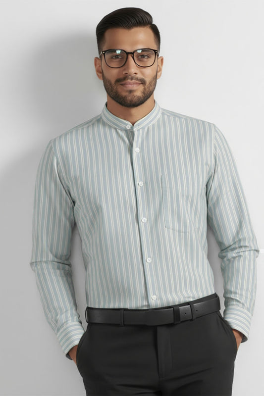POWDER BLUE STRIPE BUSINESS SHIRT