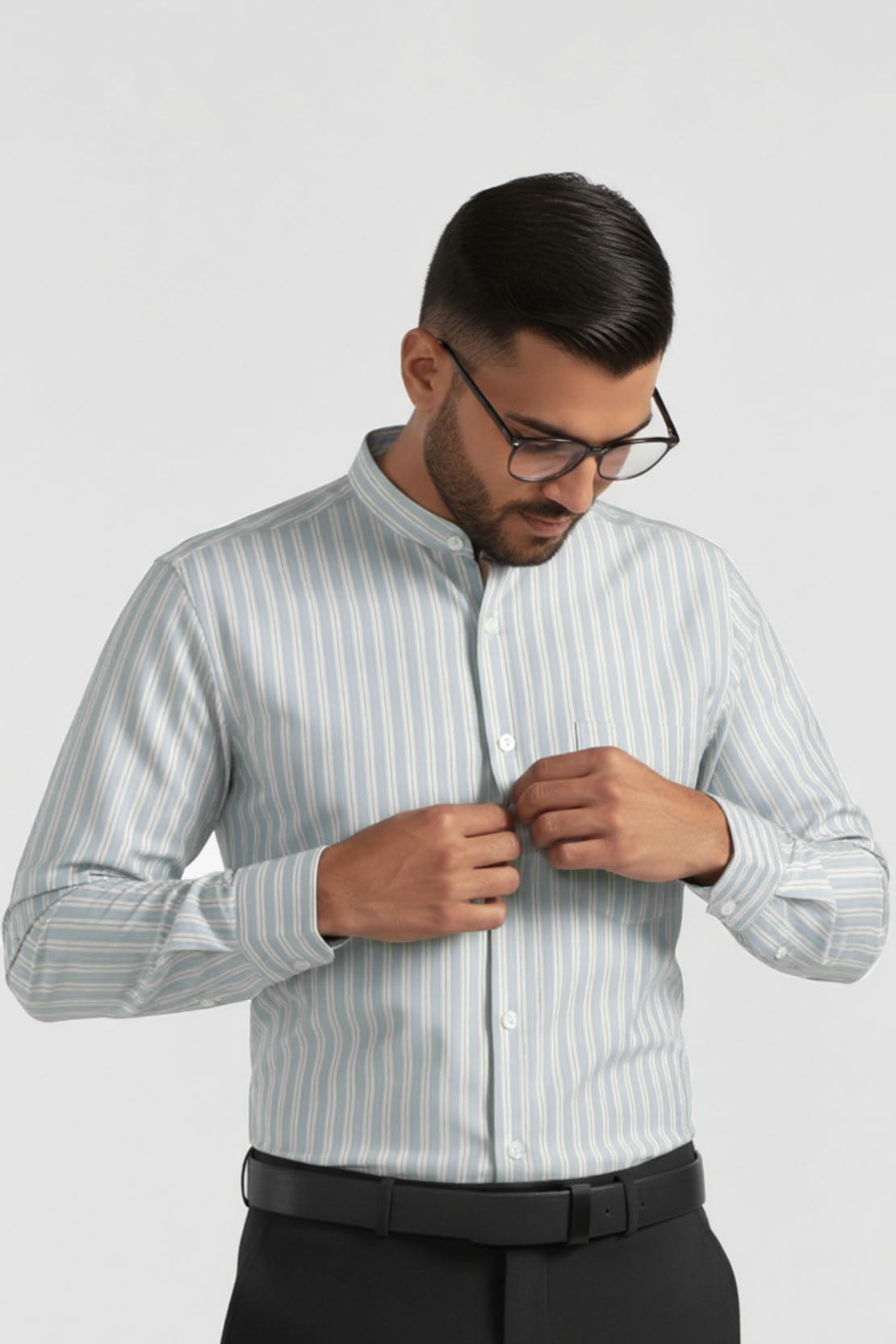POWDER BLUE STRIPE BUSINESS SHIRT