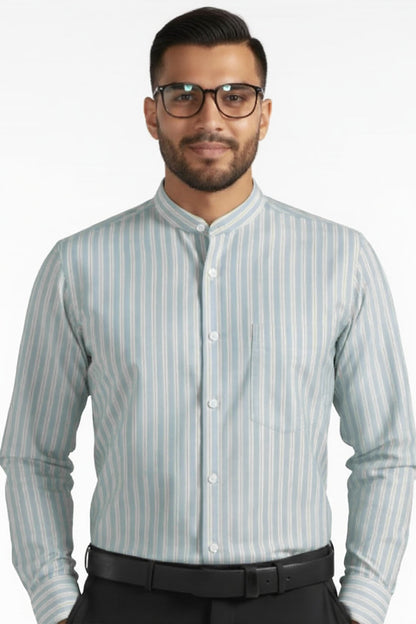 POWDER BLUE STRIPE BUSINESS SHIRT