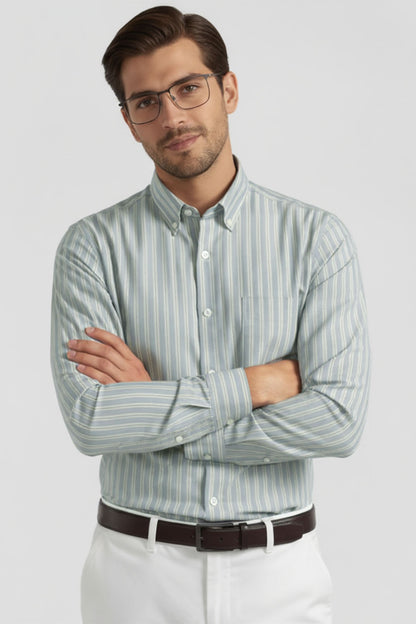 CONTEMPORARY STRIPE BUTTON-DOWN SHIRT