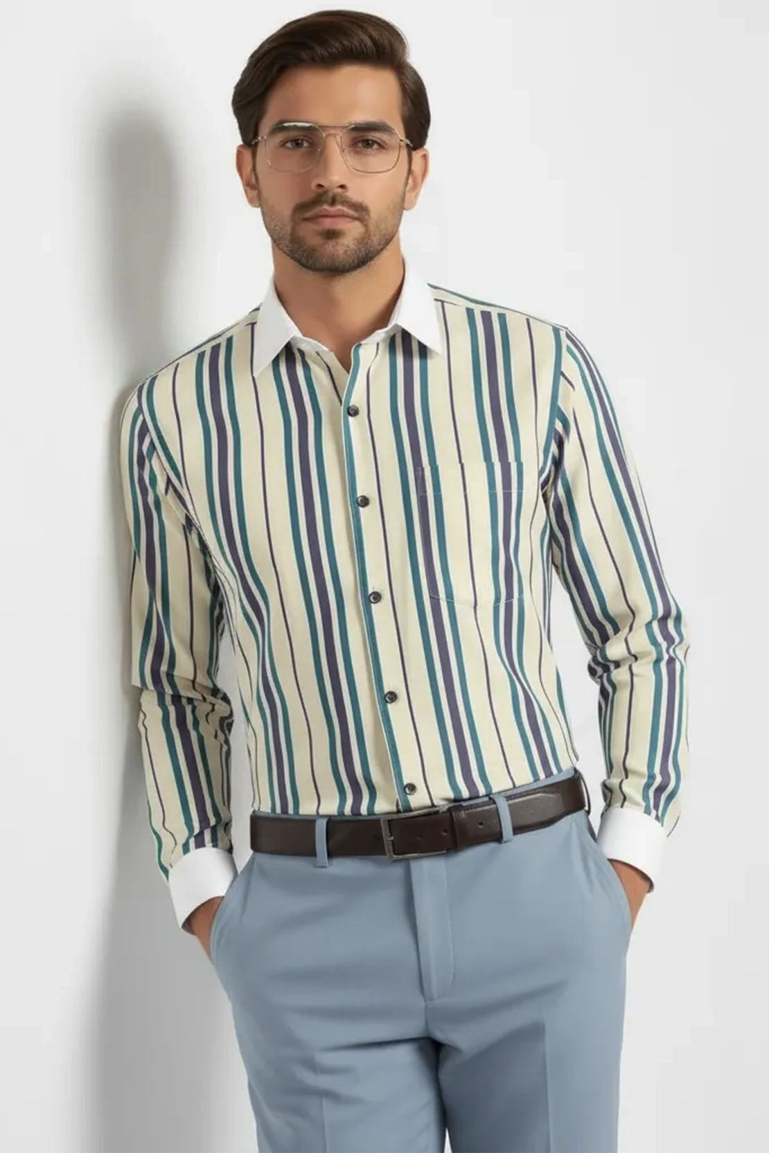 CLASSIC CREAM MULTI-STRIPE SHIRT