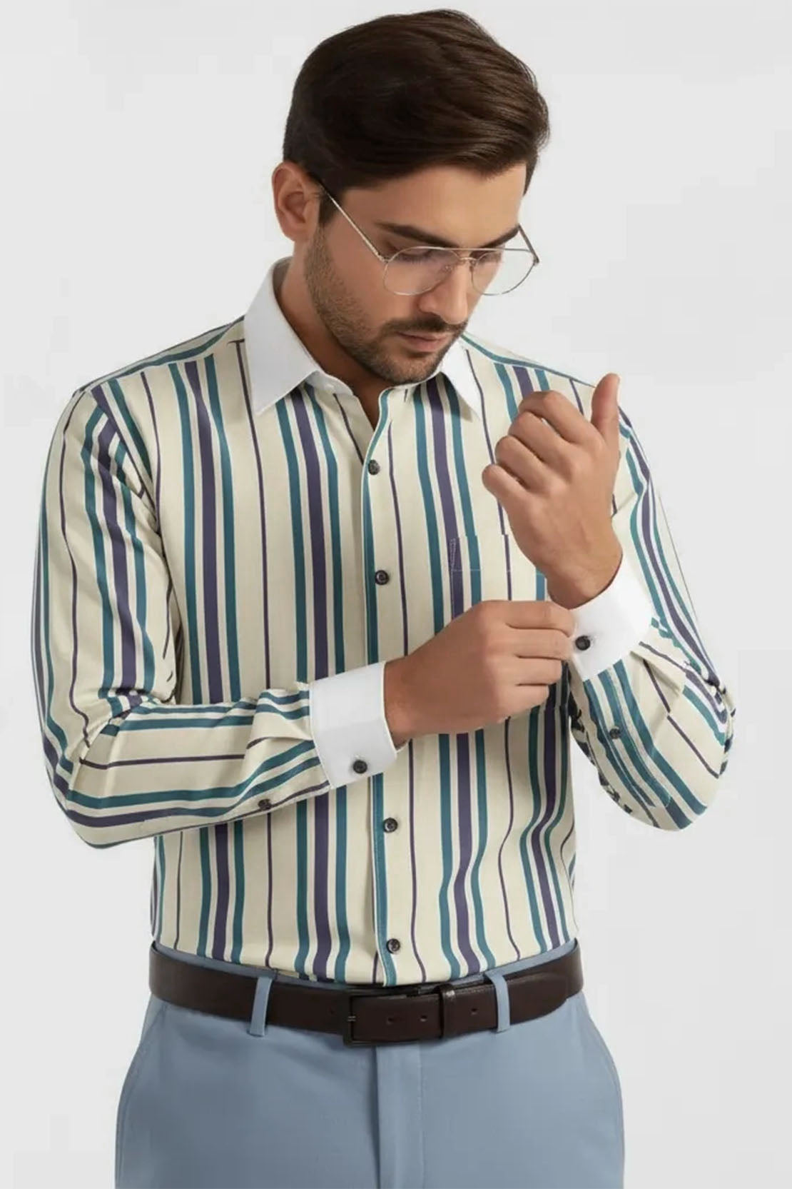CLASSIC CREAM MULTI-STRIPE SHIRT