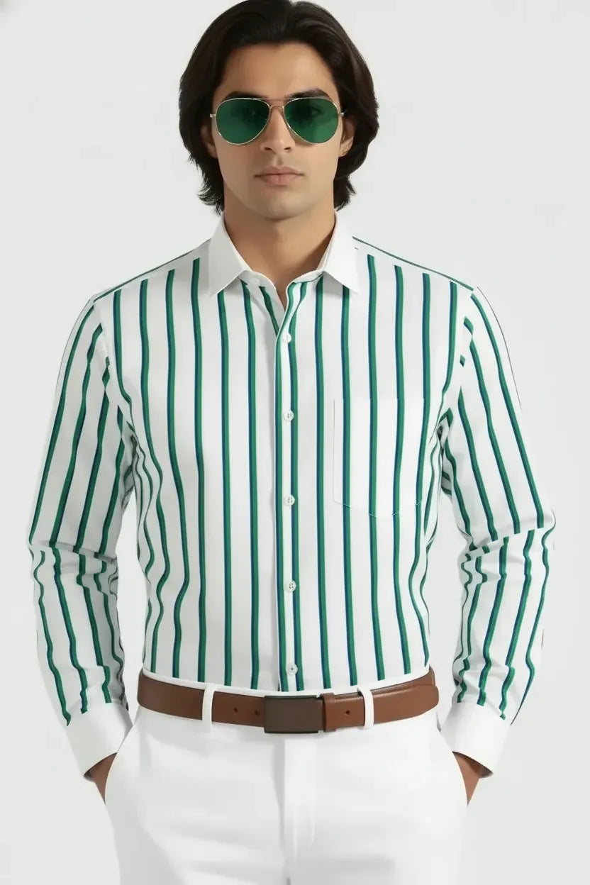 DYNAMIC PARALLEL STRIPE SHIRT