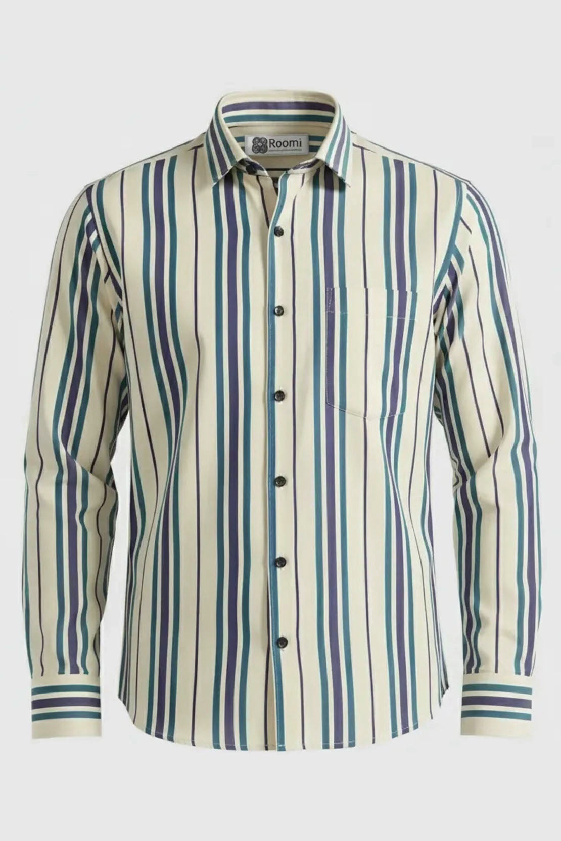 REGAL TEAL LINEWORK FORMAL SHIRT