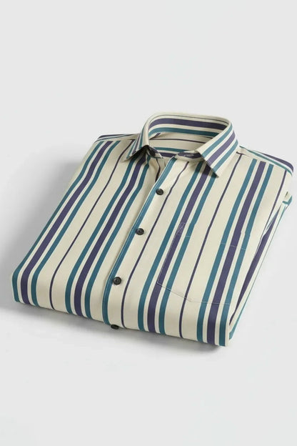 REGAL TEAL LINEWORK FORMAL SHIRT