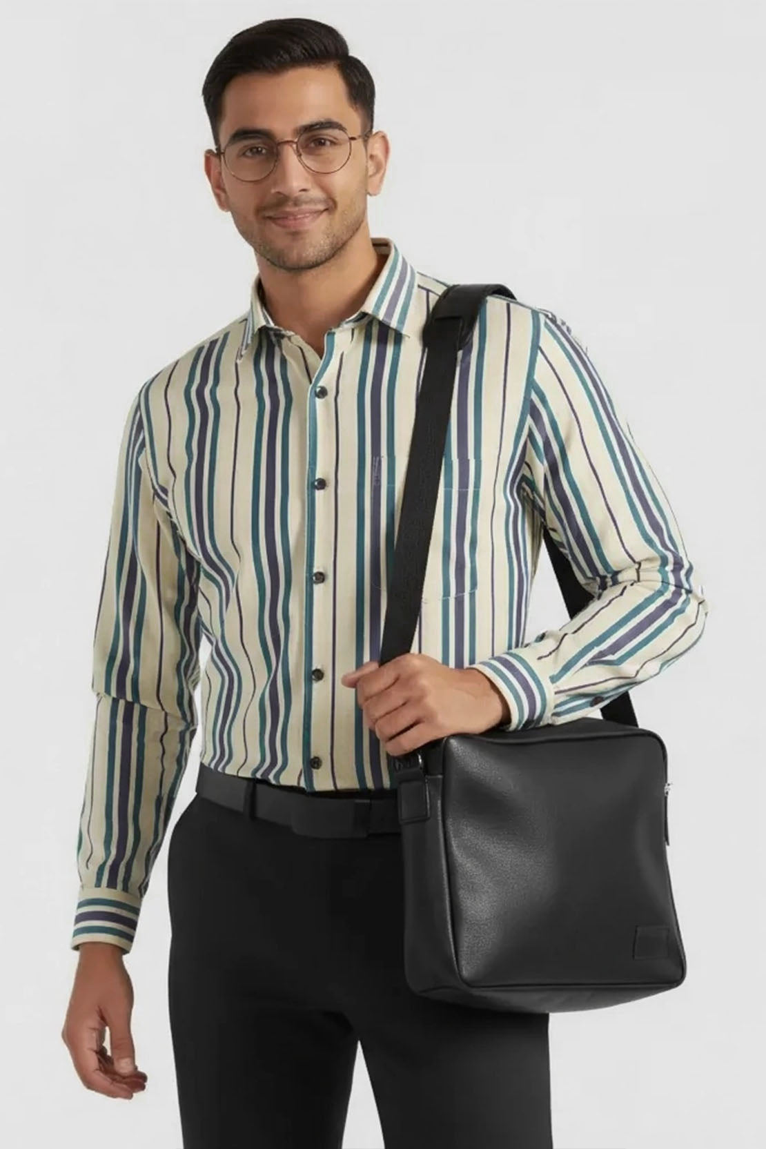 REGAL TEAL LINEWORK FORMAL SHIRT