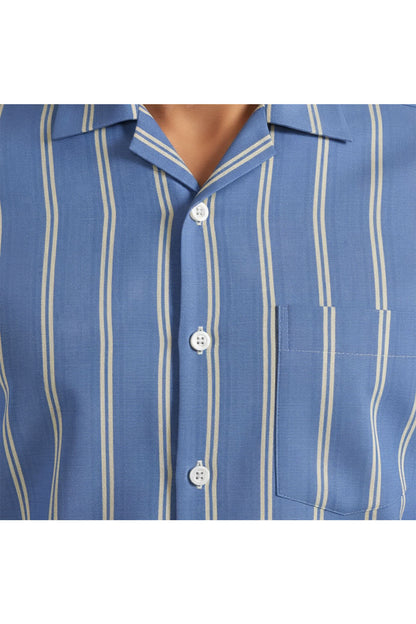 BLUE LINEAR ELEGANCE SHIRT
