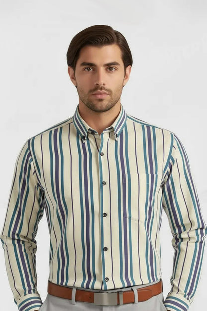 TEAL BREEZE PREMIUM STRIPE SHIRT