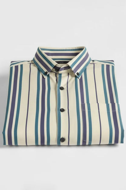TEAL BREEZE PREMIUM STRIPE SHIRT