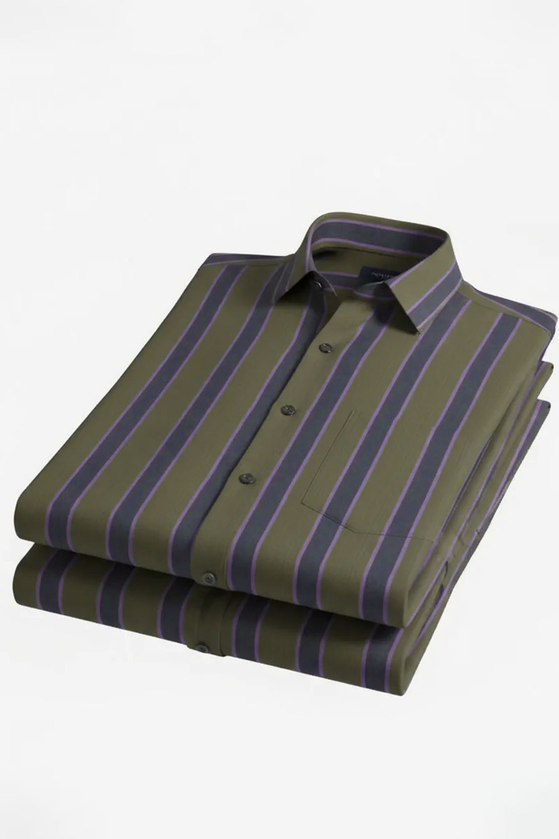 HERITAGE OLIVE VERTICAL STRIPE SHIRT