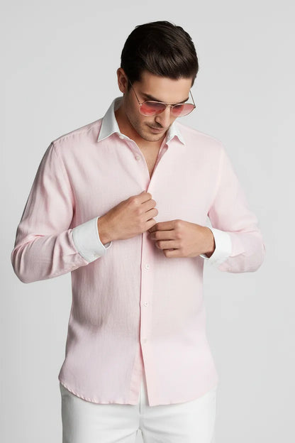 LIGHTWEIGHT PINK LINEN SHIRT