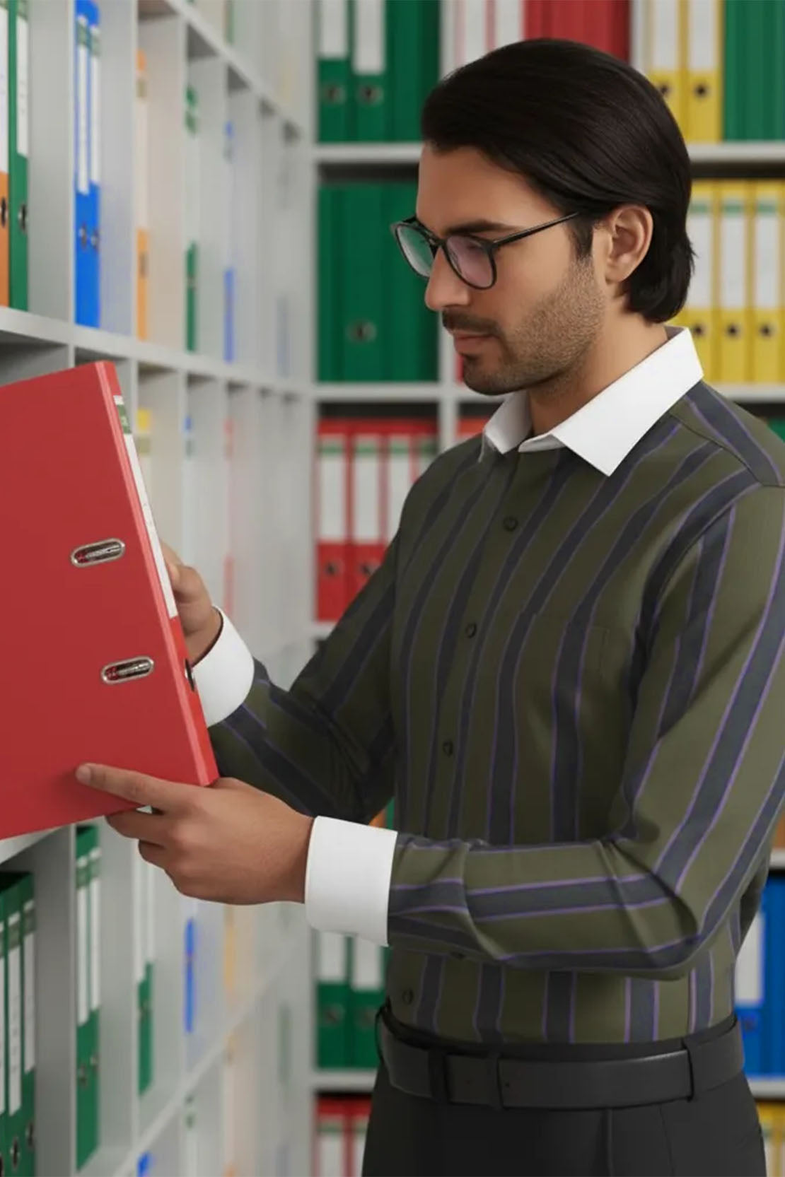 SOPHISTICATED FORMAL SHIRT - GREEN PURPLE