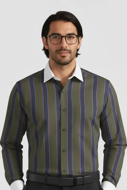 SOPHISTICATED FORMAL SHIRT - GREEN PURPLE