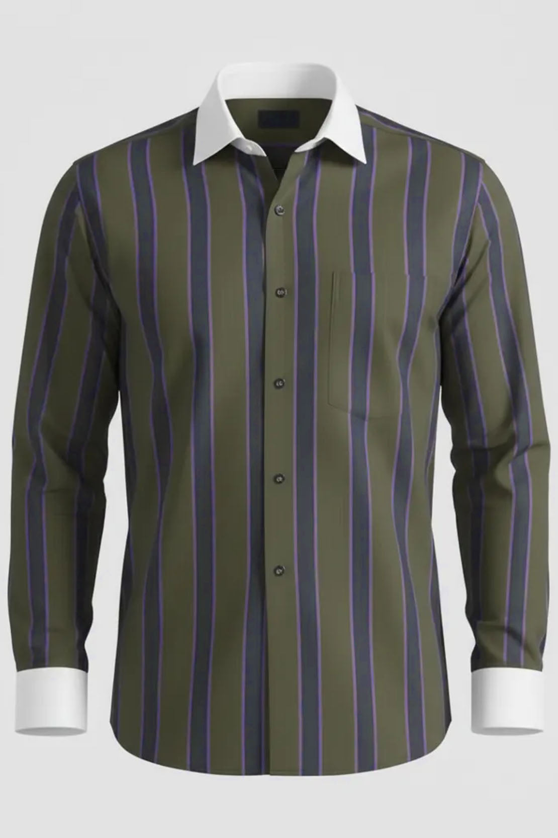 SOPHISTICATED FORMAL SHIRT - GREEN PURPLE