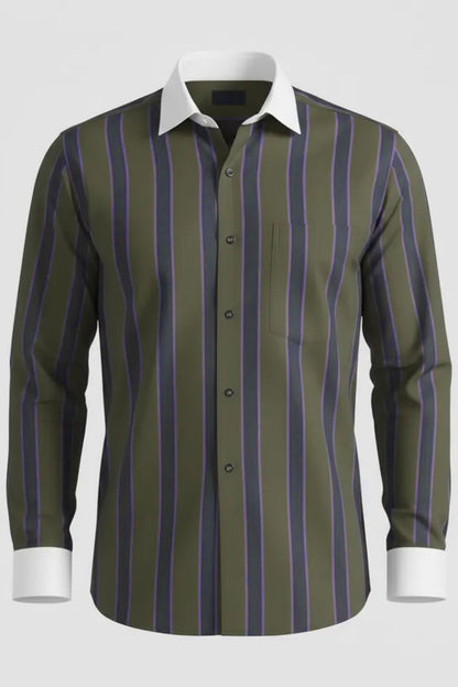 SOPHISTICATED FORMAL SHIRT - GREEN PURPLE