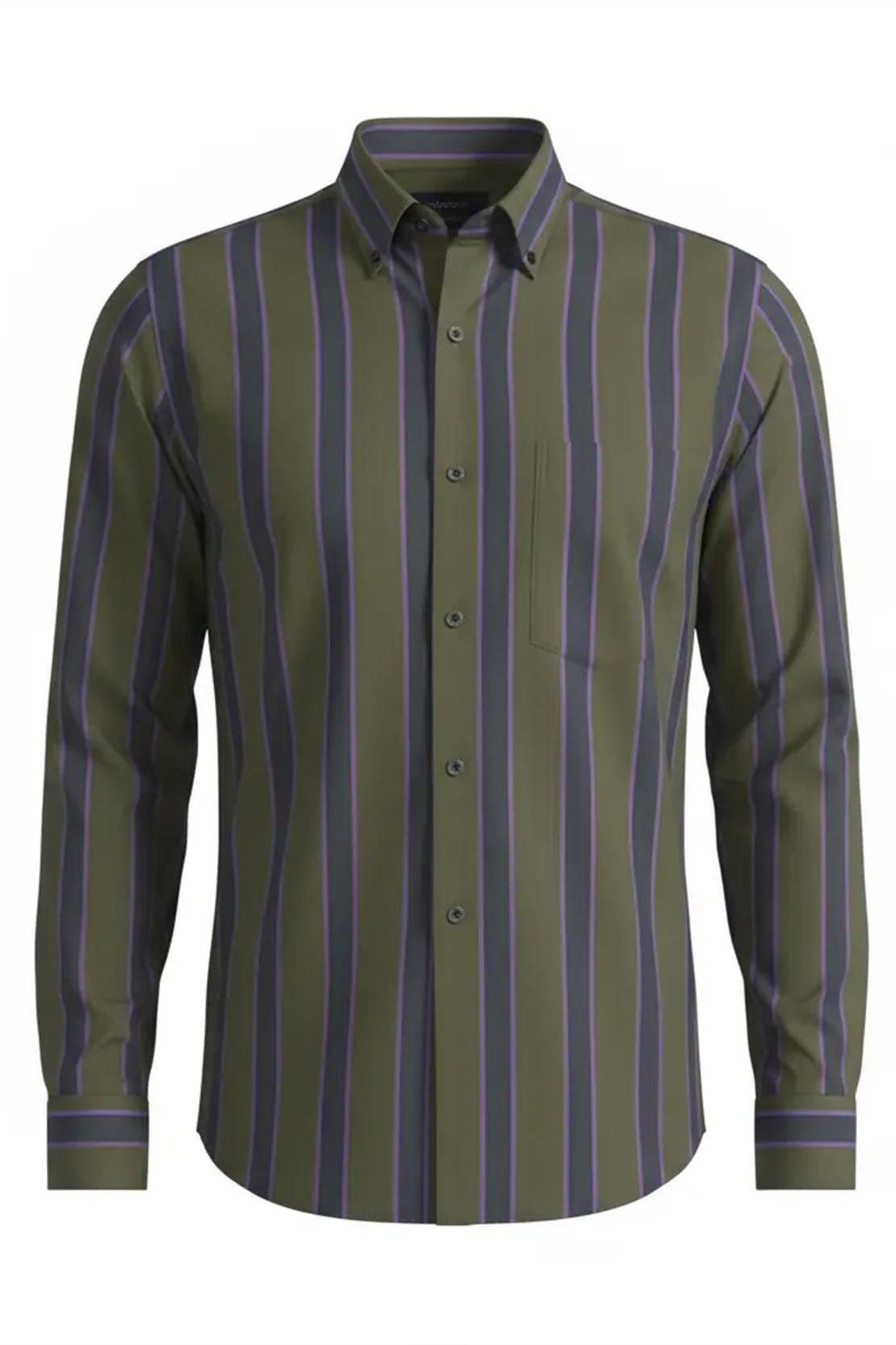 URBAN OLIVE MULTI-STRIPE SHIRT