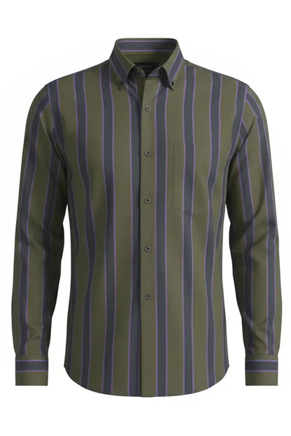 URBAN OLIVE MULTI-STRIPE SHIRT