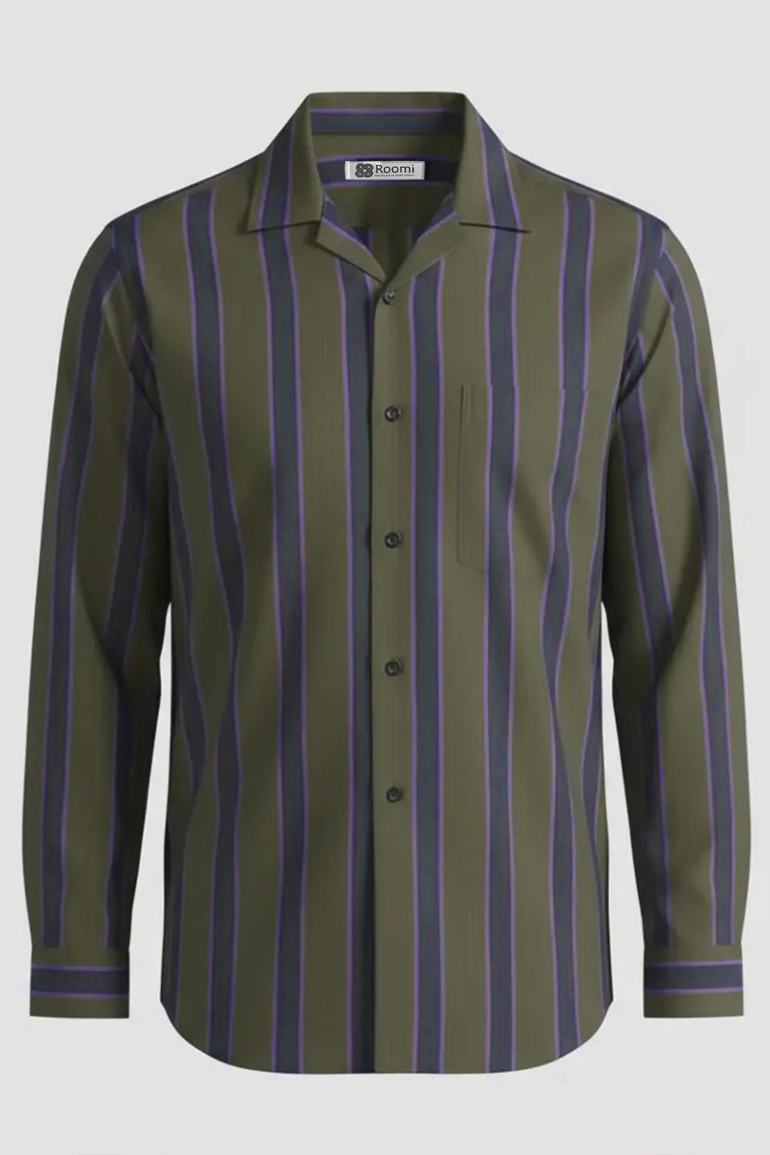 DEEP OLIVE SIGNATURE STRIPE SHIRT