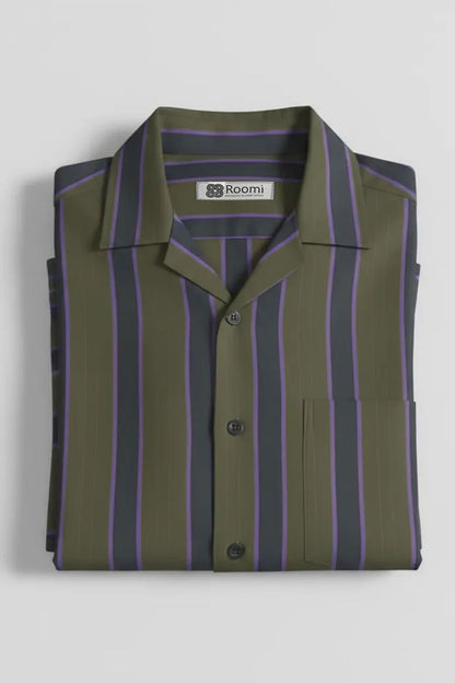 MIDNIGHT PURPLE LINE OLIVE SHIRT