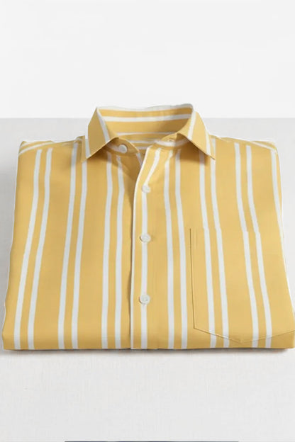 SUNLIT YELLOW STRIPE FORMAL SHIRT