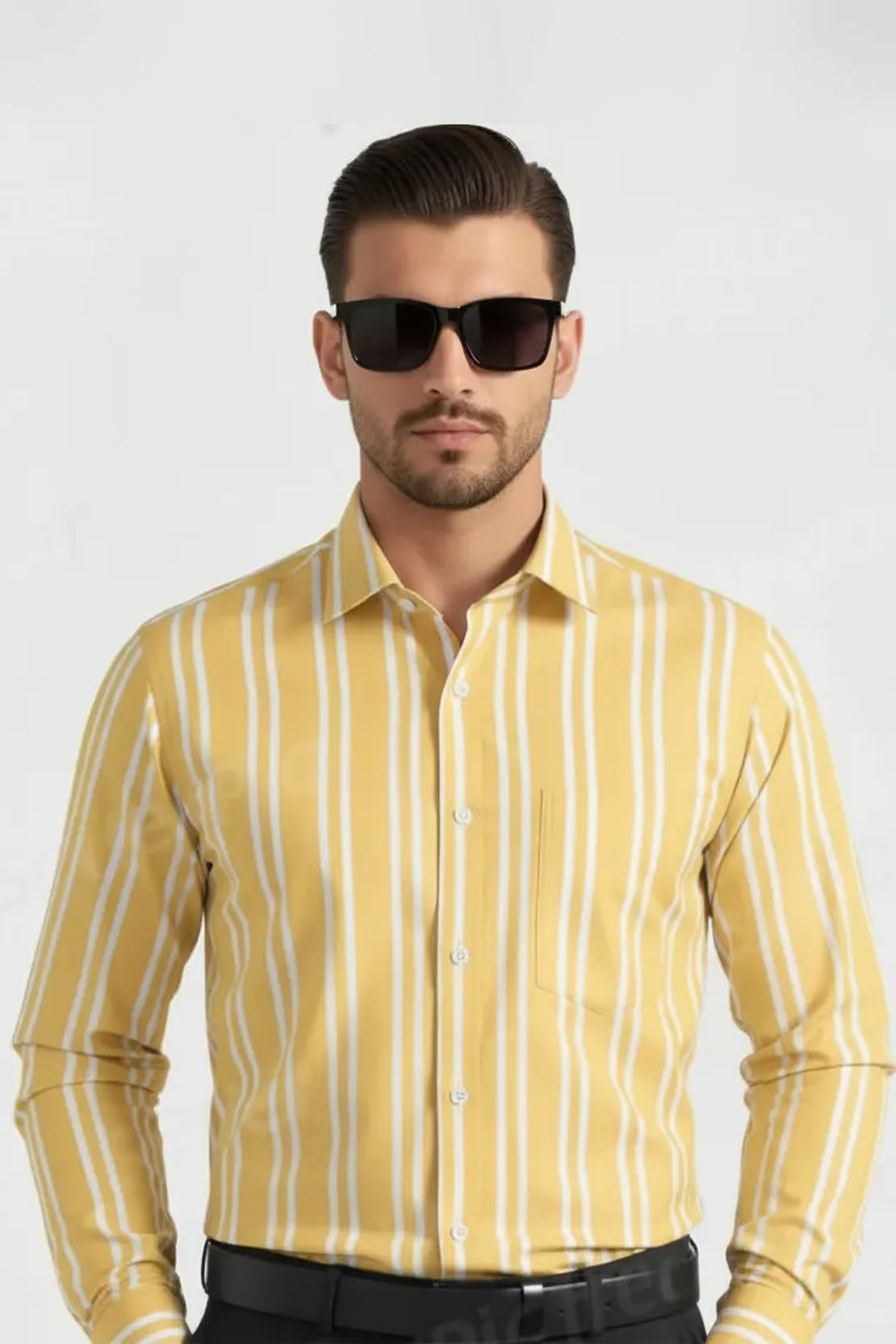 SUNLIT YELLOW STRIPE FORMAL SHIRT