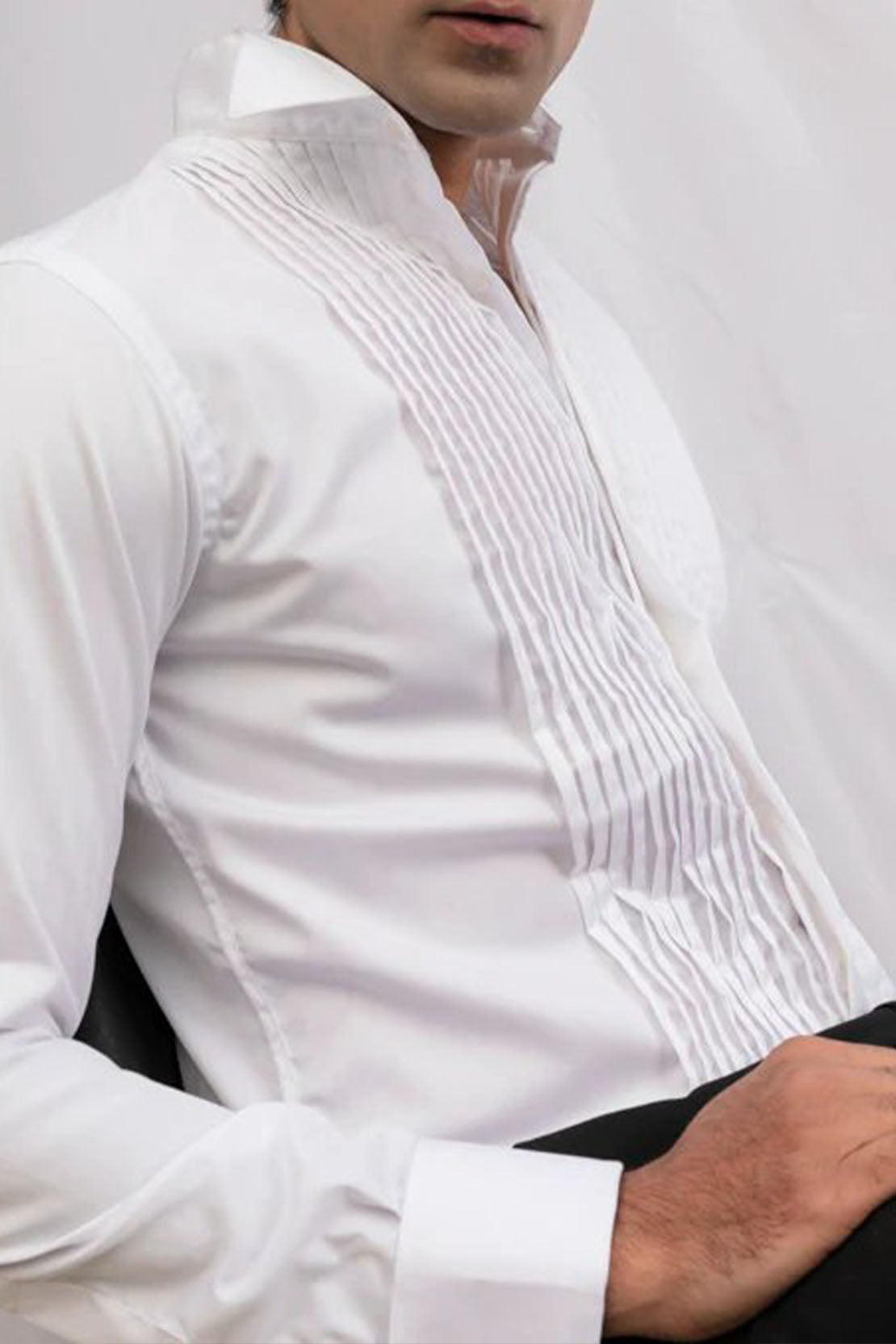 WHITE TUX MENS STRETCH SHIRT