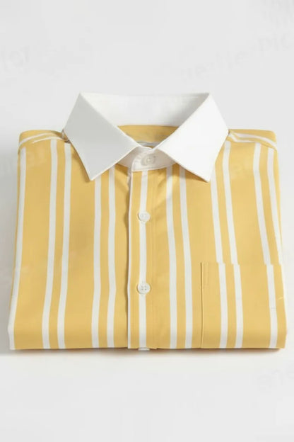 VIBRANT YELLOW MULTI-STRIPE SHIRT