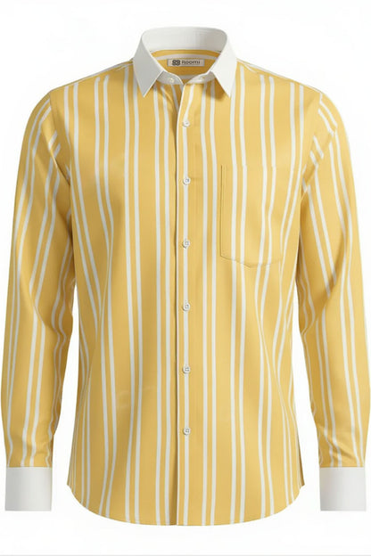 VIBRANT YELLOW MULTI-STRIPE SHIRT