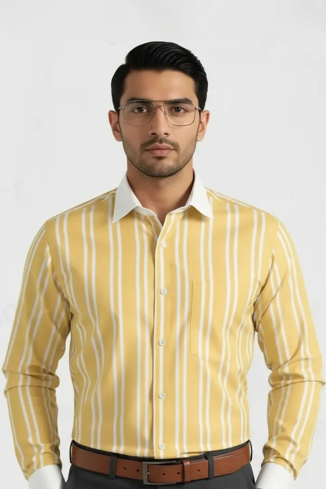 VIBRANT YELLOW MULTI-STRIPE SHIRT