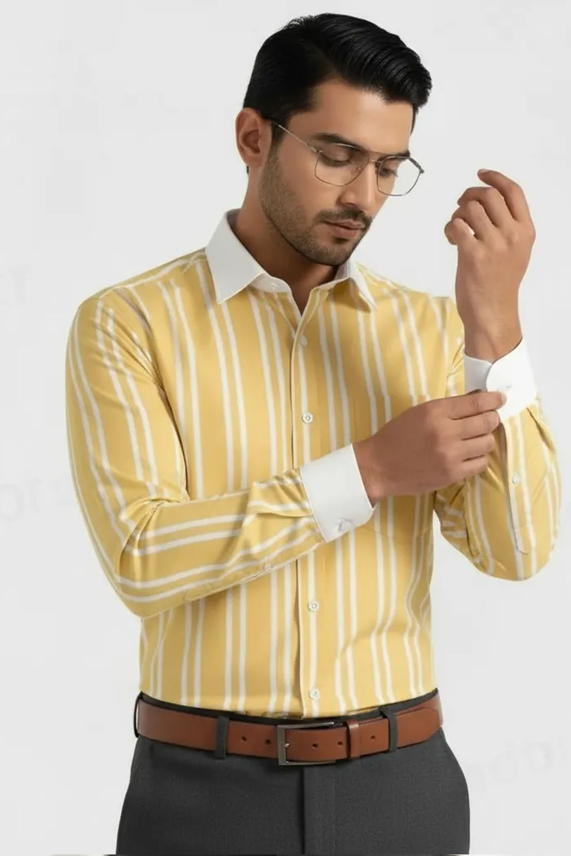 VIBRANT YELLOW MULTI-STRIPE SHIRT