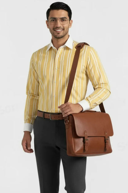 VIBRANT YELLOW MULTI-STRIPE SHIRT