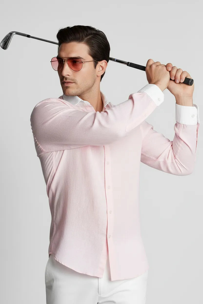 LIGHTWEIGHT PINK LINEN SHIRT