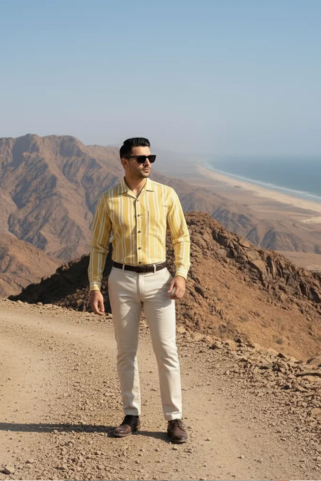 HONEY GOLD PREMIUM STRIPE SHIRT