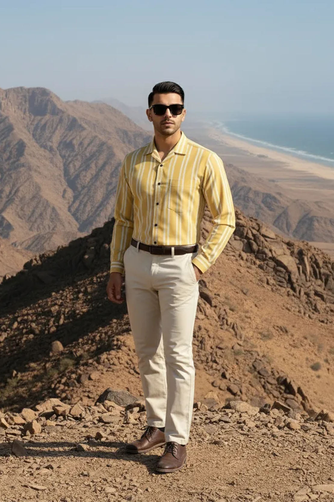 HONEY GOLD PREMIUM STRIPE SHIRT