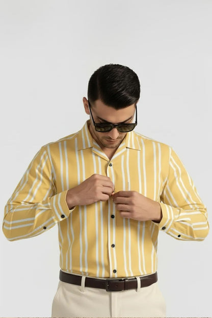 HONEY GOLD PREMIUM STRIPE SHIRT