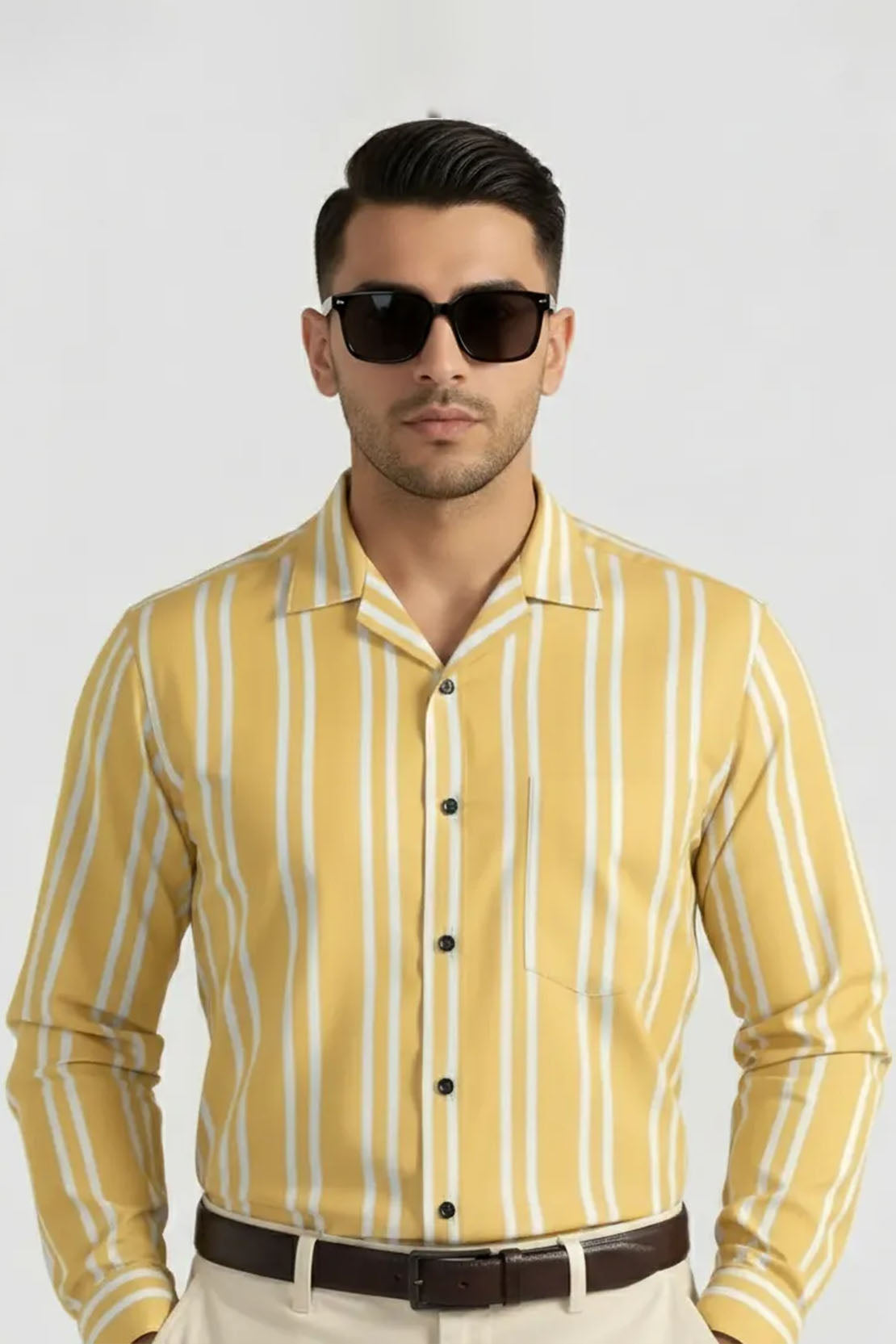 HONEY GOLD PREMIUM STRIPE SHIRT