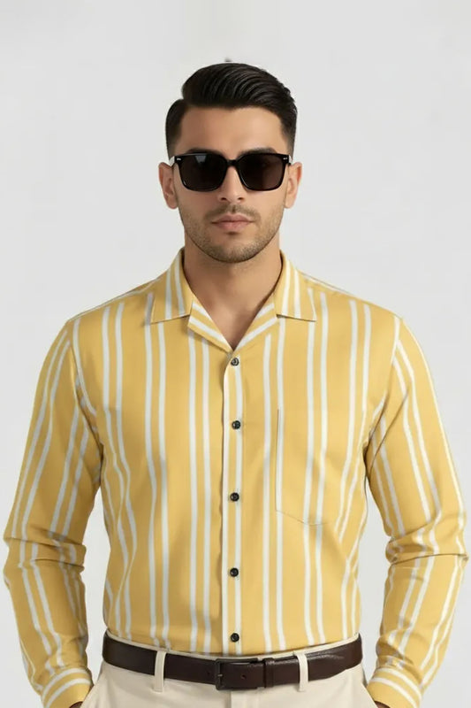 HONEY GOLD PREMIUM STRIPE SHIRT