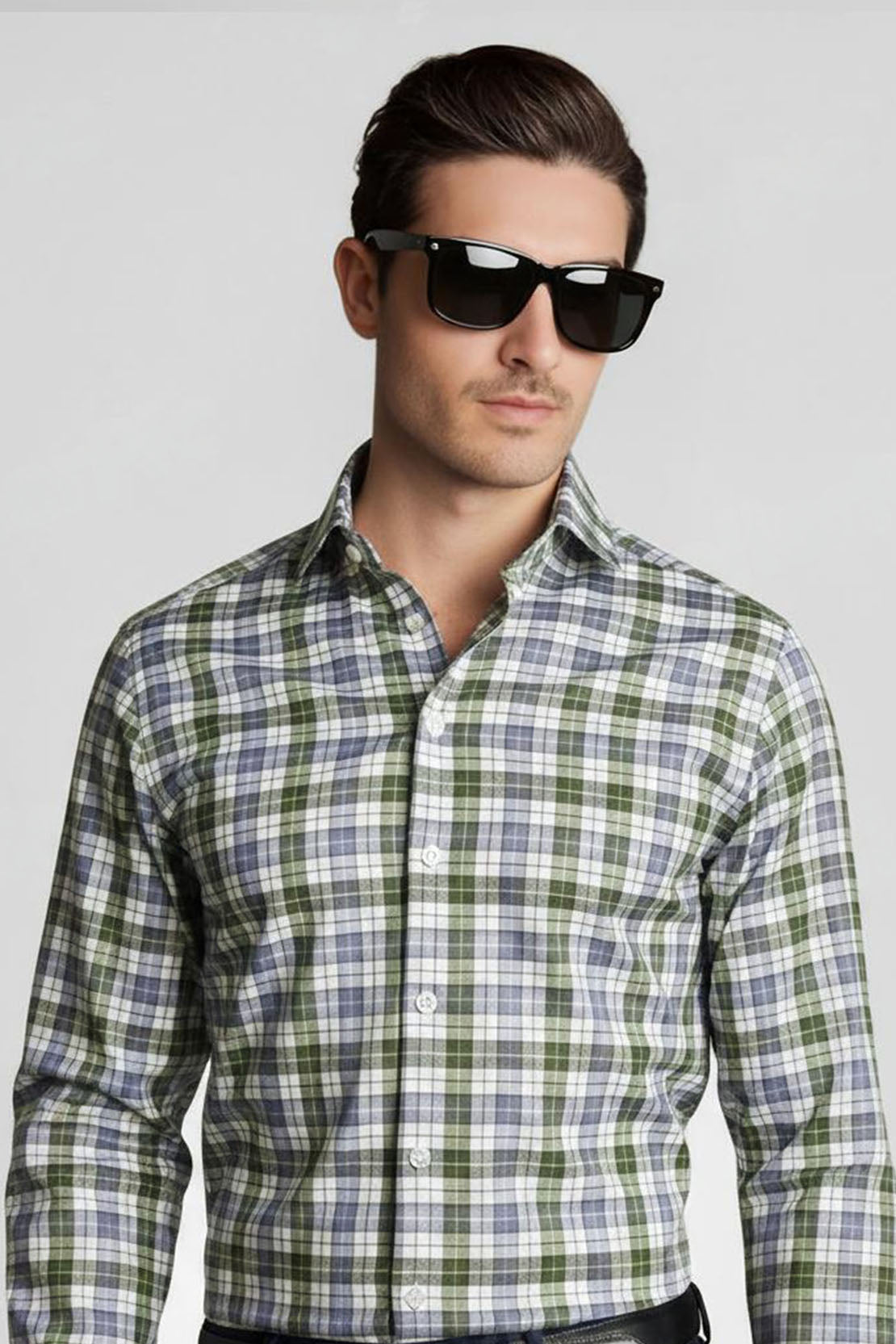 FOREST GREY CHECKED SHIRT