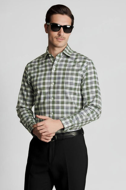 FOREST GREY CHECKED SHIRT