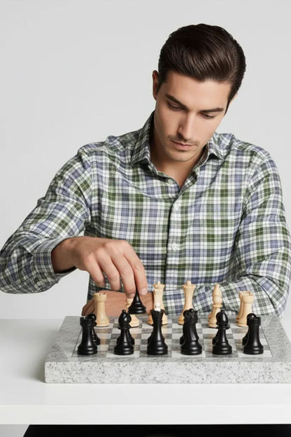 FOREST GREY CHECKED SHIRT