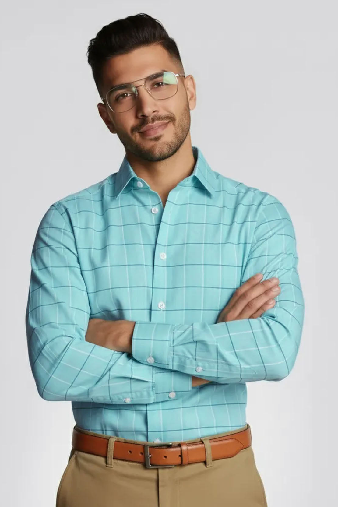 AQUA SKY CHECKED SHIRT